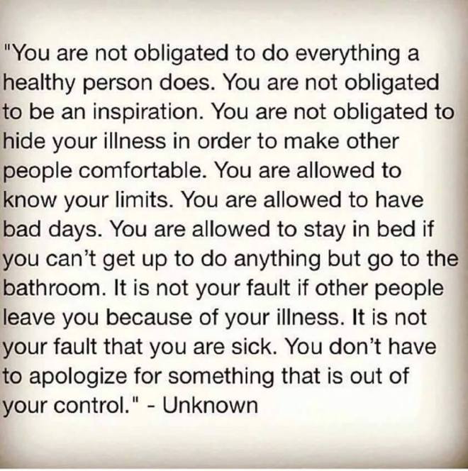 chronic illness you are not obligated